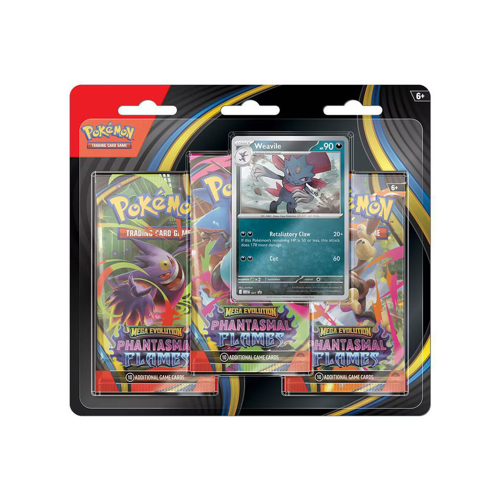 Pokemon Trading Card Game: Mega Evolution Phantasmal Flames Three-Booster Blister