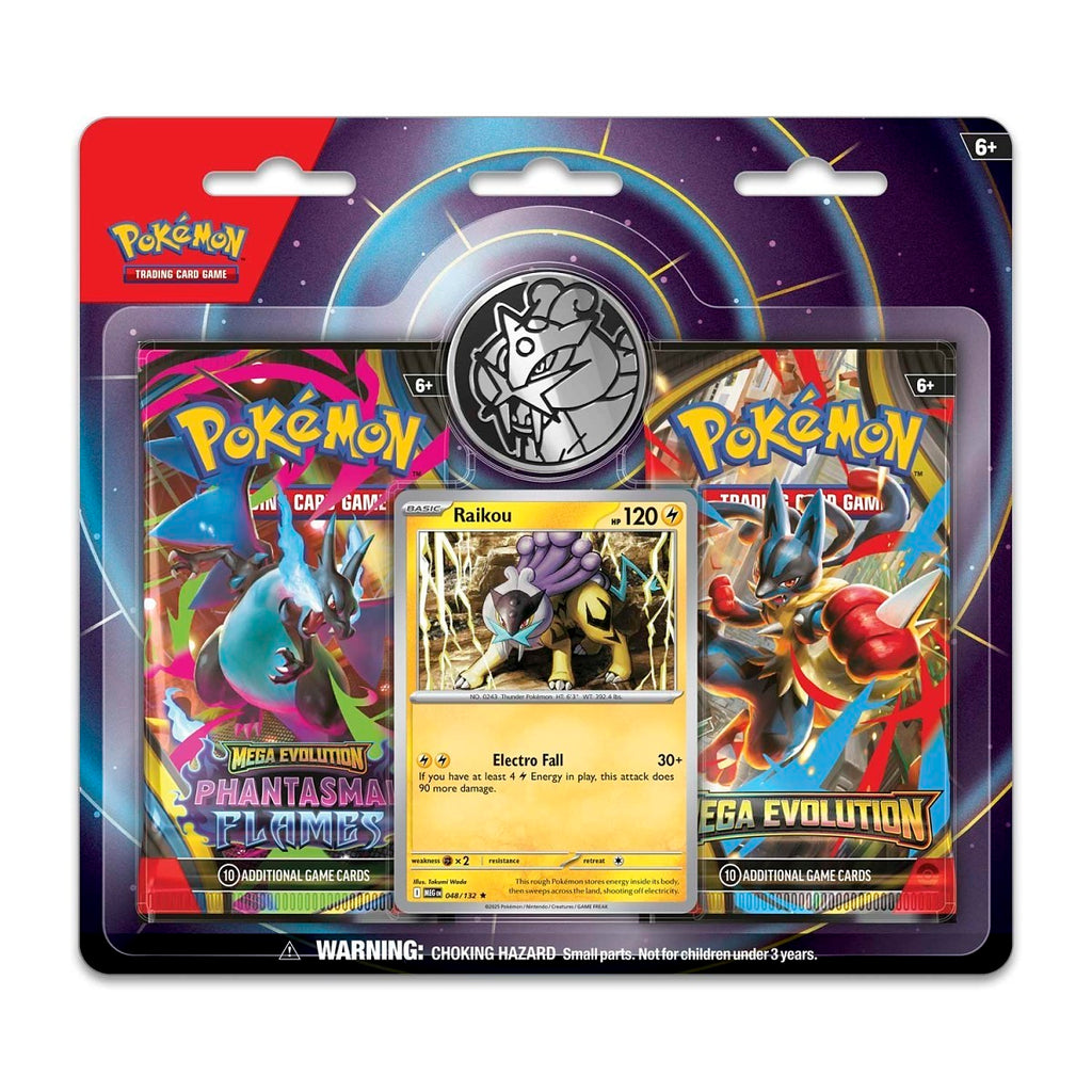Pokemon TCG: Raikou Card, Coin & 2 Booster Packs